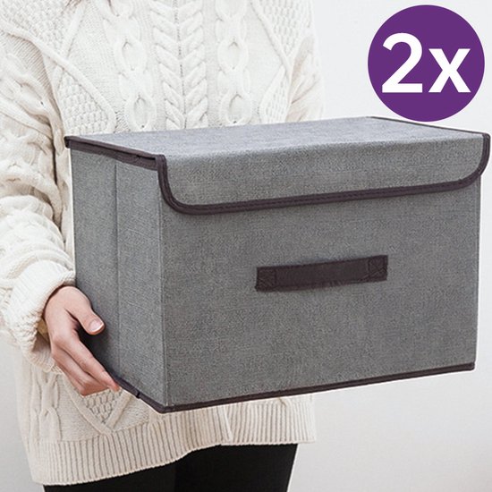 2 Stuks opvouwbare opbergbox- Stevig duurvast materiaal-grijs * 24 24 | bol.com