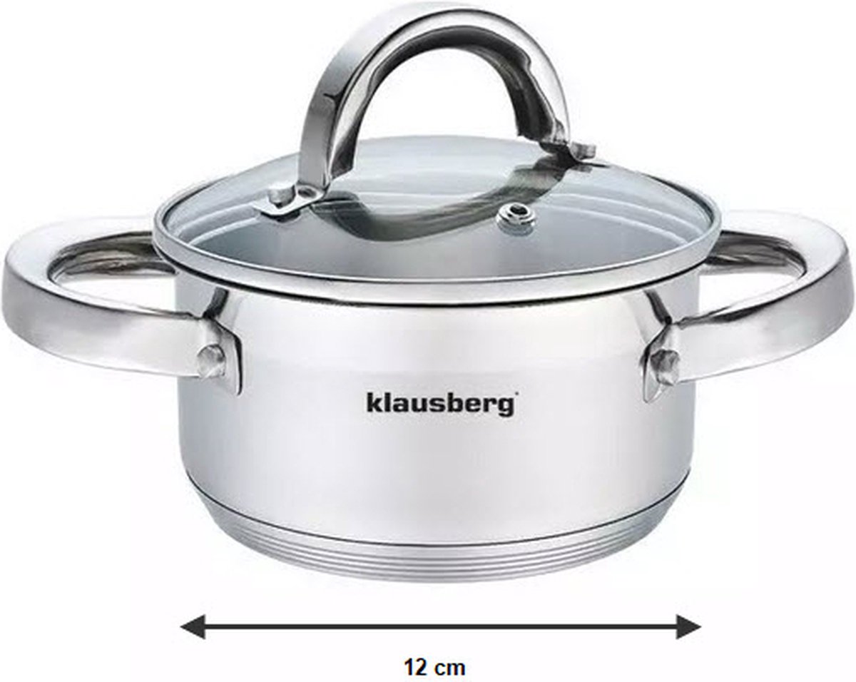 Klausberg 7120 - kookpan met deksel - 05L - Ø12 cm