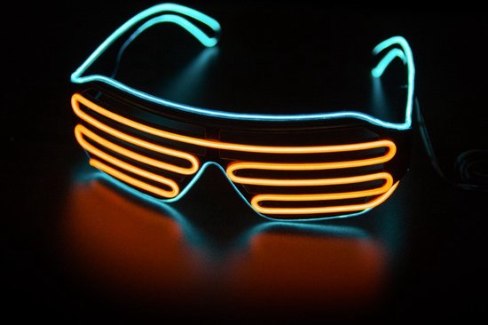 Led bril Blauw/Oranje- Rave bril - Techno bril - Foute Party bril -  Festival bril -... | bol.com