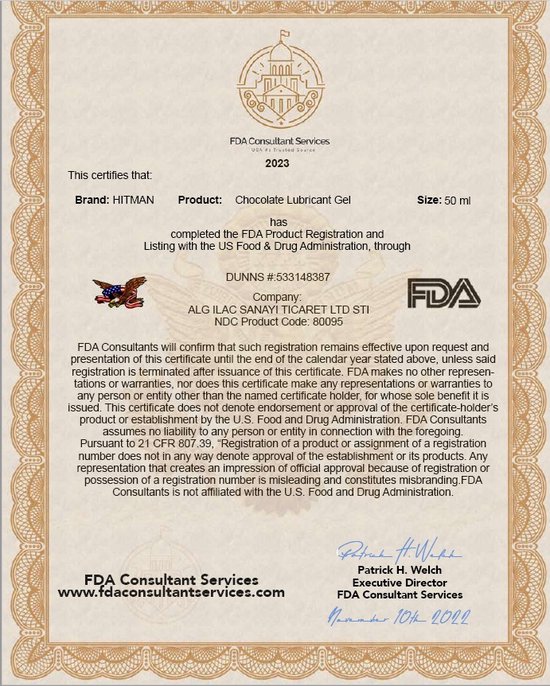 HITMAN Chocolate Lubricant Gel UNISEX 100 ml FDA Approved Sexual Lubricant...