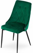 IMOLA - Velvet eetkamerstoel - set van 4 eettafel stoelen - groen