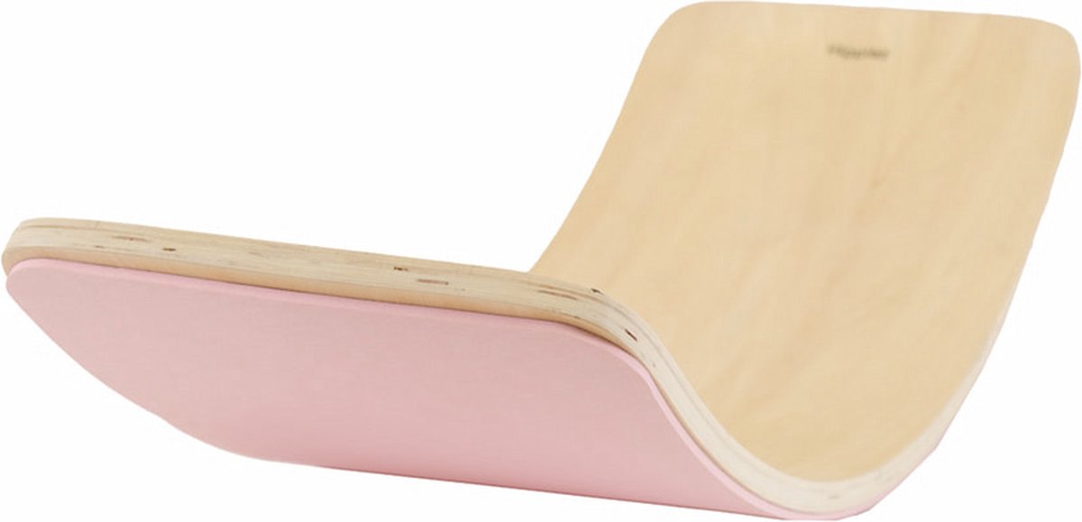 Hippiez houten balance board naturel met beschermmat roze