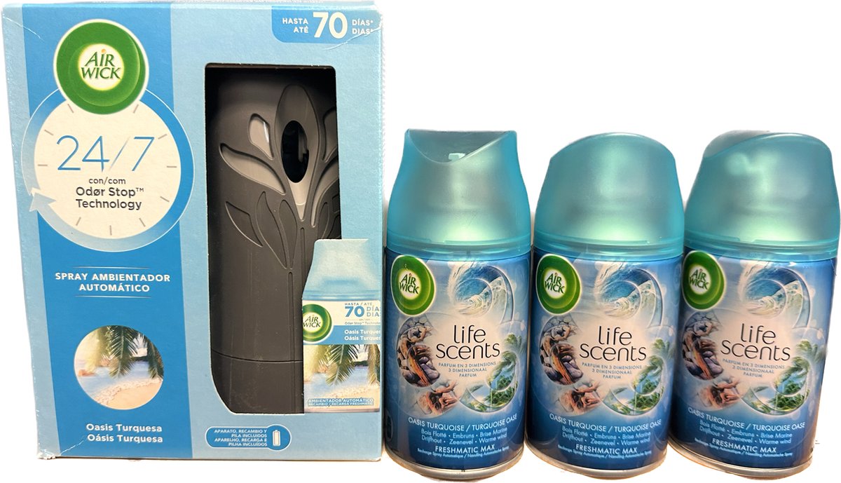Air Wick Turquoise Oase Starterset & 3 Extra Navullingen