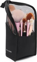 Toilettas voor penselen - Zwart - Make up kwasten set organizer - Beautycase makeup - Tasje - Koffer