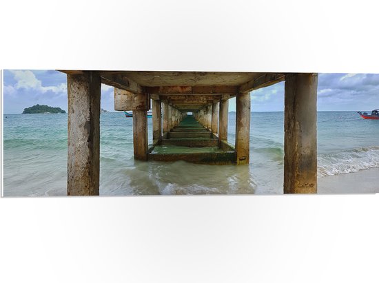 WallClassics - Panneau de mousse PVC - Fond de la jetée au-dessus de la mer - Photo 90 x 30 cm sur panneau de mousse PVC (avec système de suspension)