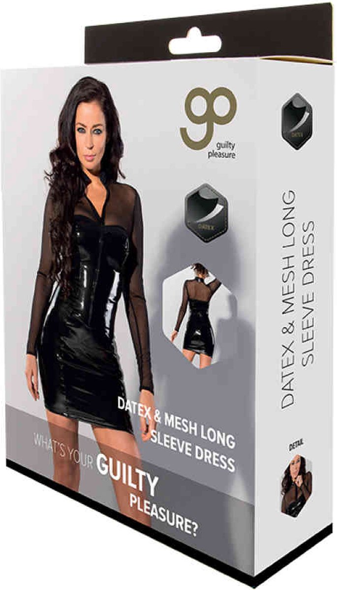 Datex & mesh jurkje met lange mouwen - XL