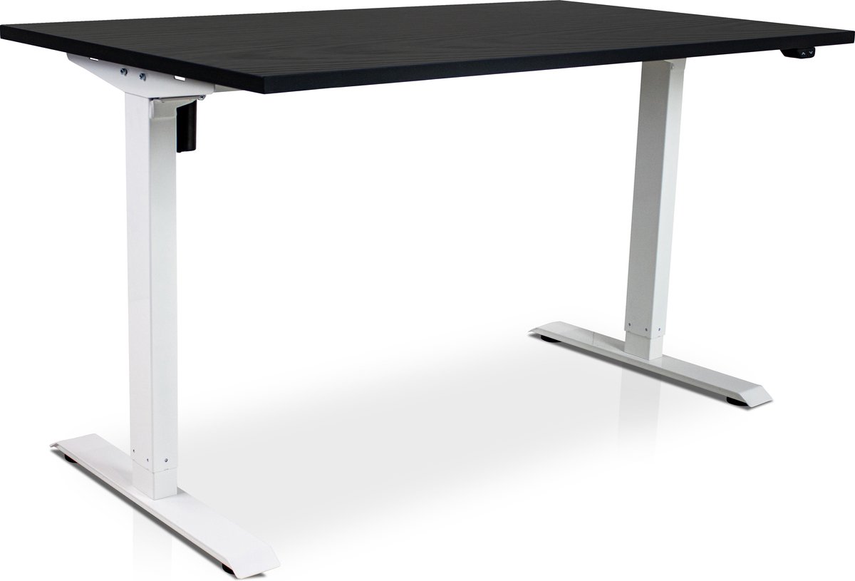 Zit-sta bureau elektrisch verstelbaar - MRC EASY | 140 x 80 cm | inclusief stekkerdoos en kabelklemmen | frame wit - blad zwart eiken