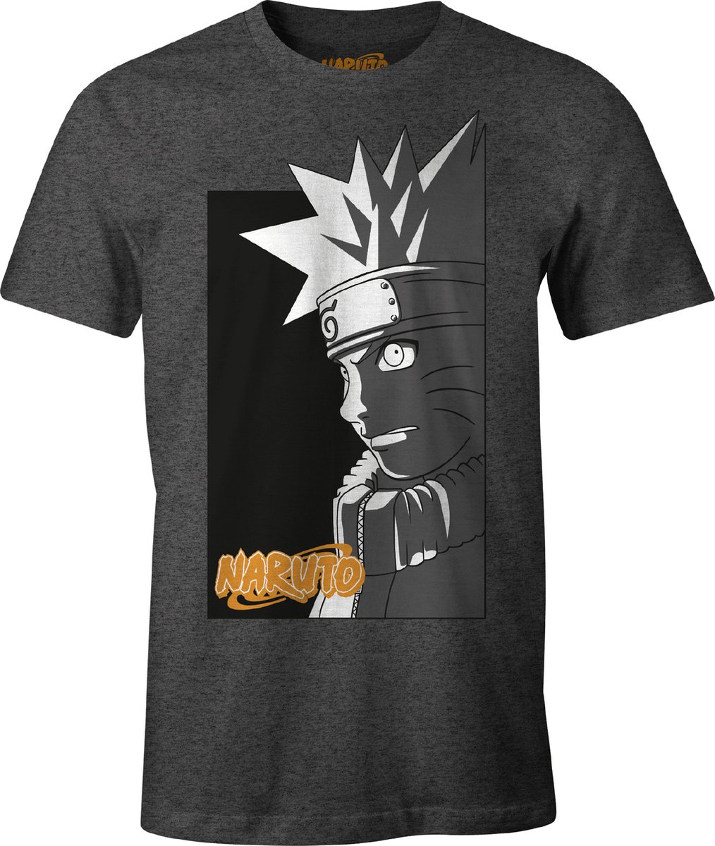 Naruto - Naruto's Schaduw - Antraciet Heren-T-shirt - XL