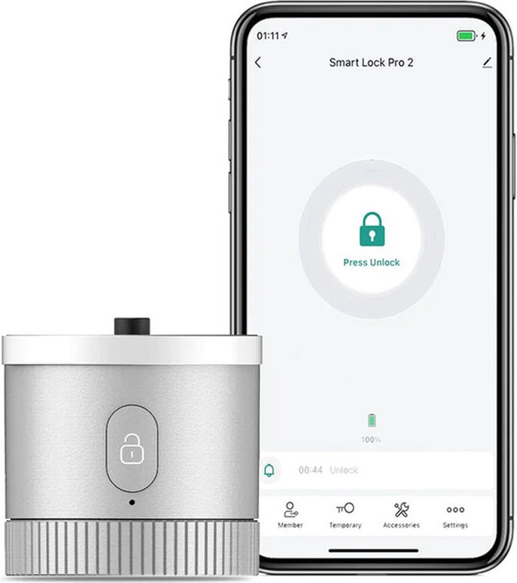 MOES Tuya Bluetooth Smart Lock Silver - Slim Deurslot - Tuya Smart Life App - SKG*** - MOES