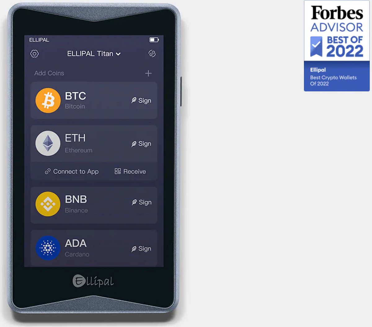 Ellipal Titan hardware wallet & seed phrase storage. Geschikt voor Bitcoin,  Ethereum... | bol