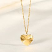 Ketting hartje - 18k goud - Damesketting - RVS - Valentijn - cadeautje voor haar