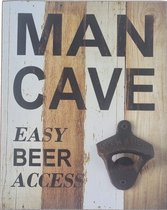 Wandopener fles opener hout Man Cave - Bier mancave verjaardag cadeau vaderdag kerst sinterklaas