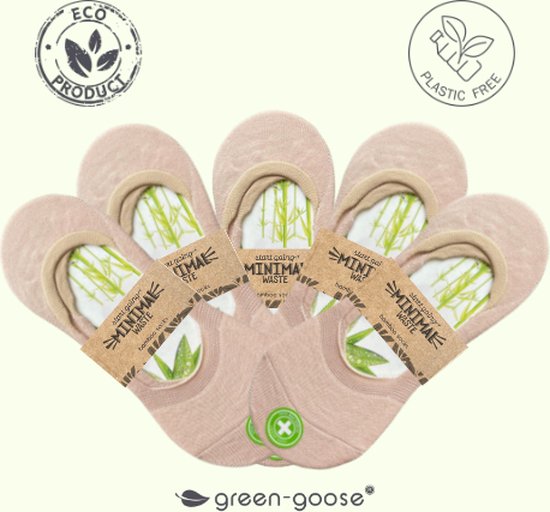 green-goose® Bamboe Footies | 5 Paar | Sneakersokken | Beige beige | Anti zweet | 36 - 41