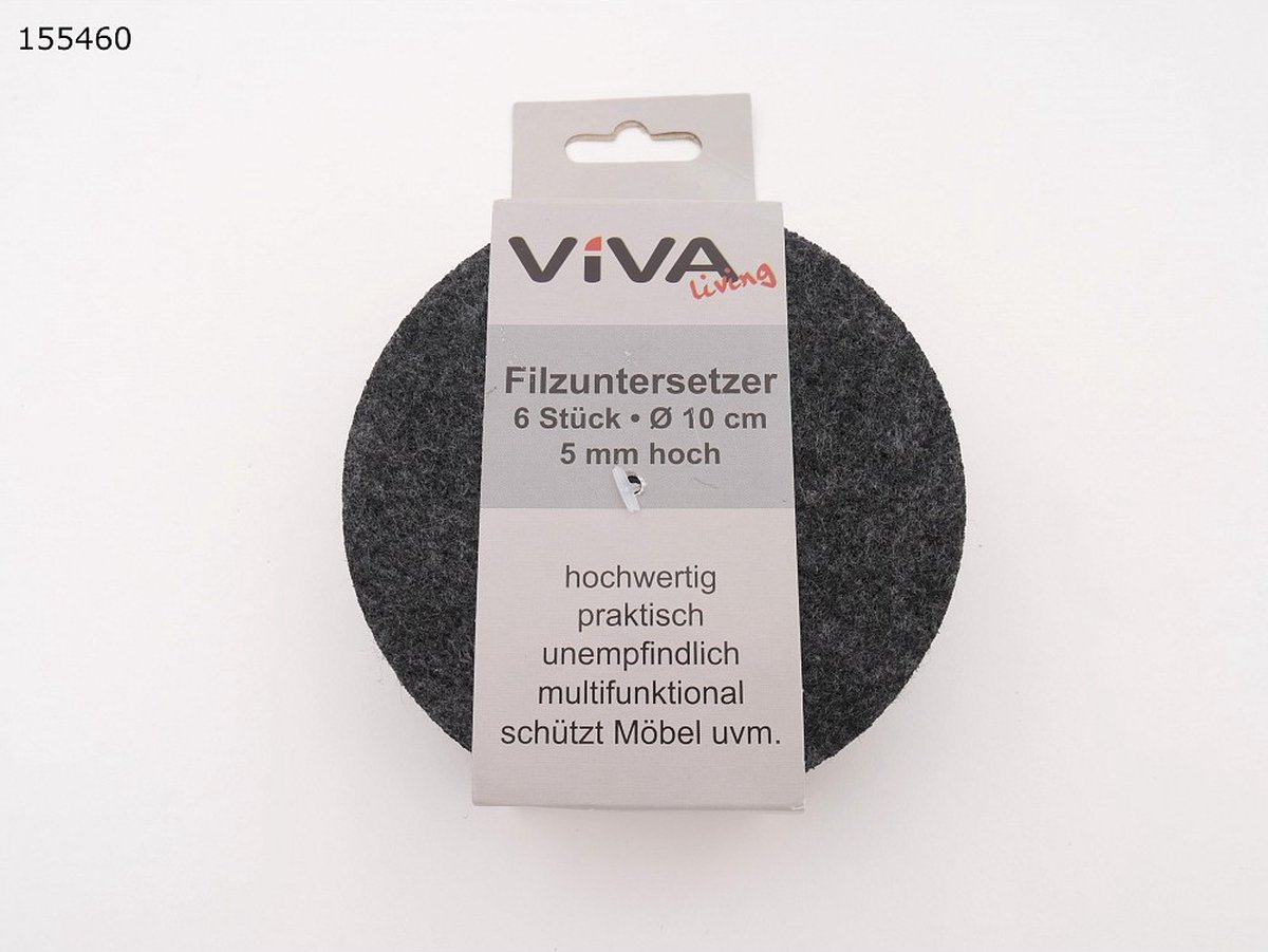 Onderzetters voor glazen - Vilt - Set van 6 - Grijze Onderzetters - 10 cm - Onderzetter Vilt - Home and Living — cadeau in Wonen & Interieur - foto 3