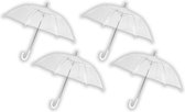 4 stuks Paraplu transparant plastic paraplu's 100 cm - doorzichtige paraplu - trouwparaplu - bruidsparaplu - stijlvol - bruiloft - trouwen - fashionable - trouwparaplu