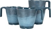 Gimex - Stone Line - Mug - Bleu Foncé - 300 ml - 4 pcs