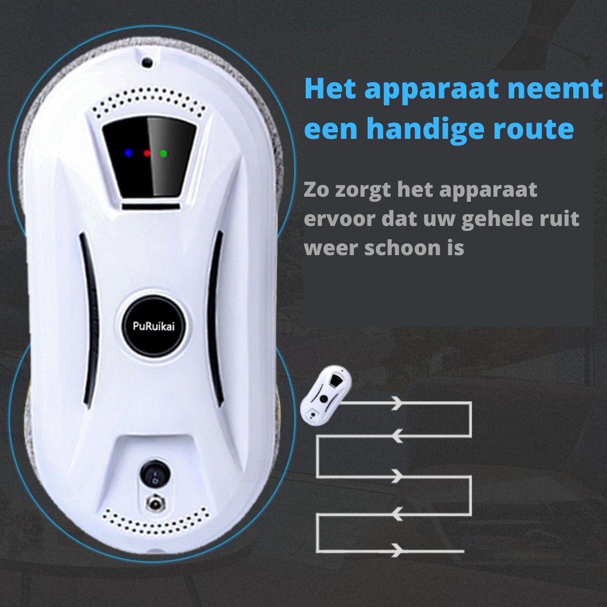 Window Cleaner Robot, Automatic Smart Glass Cleaner Robot Vacuum Cleaner, 2700PA Strong Window Cleaner Tool for Indoor/Outdoor Indoor/Outdoor Window Tall Buildings