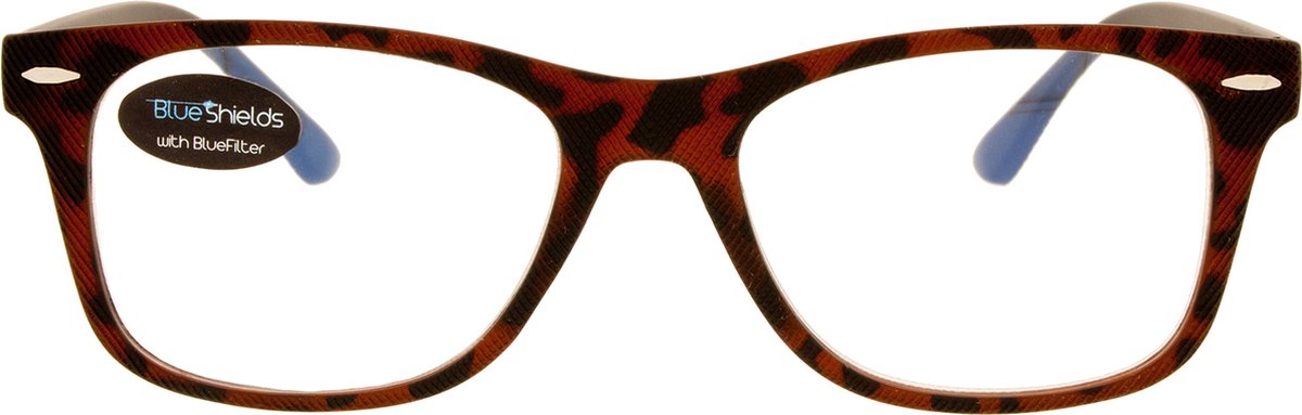 BlueShields TFD313 +0.00 The Grid Beeldschermbril - bril zonder sterkte - Blauw licht filter lens - Tortoise textuur