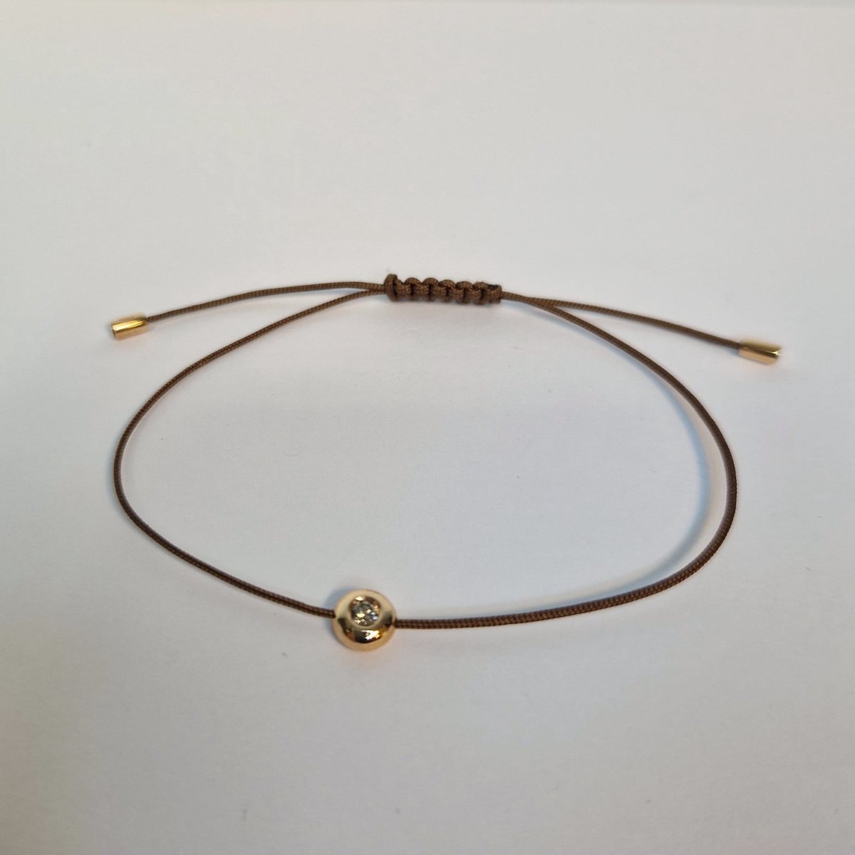 Orotech – armband – 18krt goud – nylon – diamant - BK 4/110 - uitverkoop