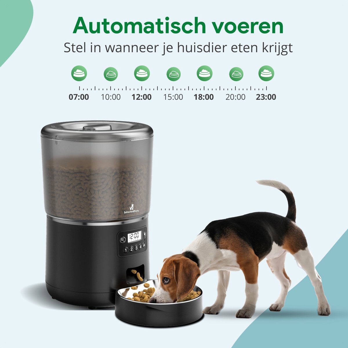 SelectedPets Automatische voerbak kat en hond 4L - Voerautomaat kat - Zwart - Inclusief Nederlandse Handleiding thumbnail 7