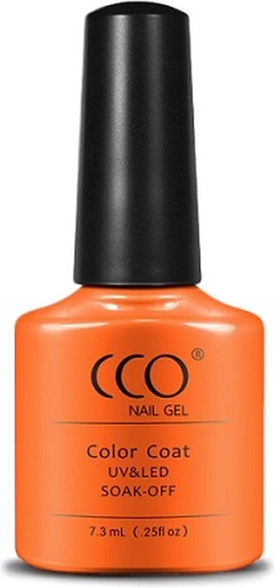 Foto: Cco shellac gel nagellak kleur coral carnation 68008 oranje dekkende kleur 7 3ml vegan