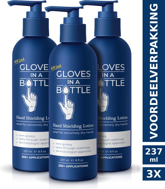 Gloves In A Bottle (GIAB) | Beschermende, hydraterende, herstellende Lotion | Droge, Schrale, Geïrriteerde Huid | Voordeelverpakking 3 x 237 ml - Gloves In A Bottle