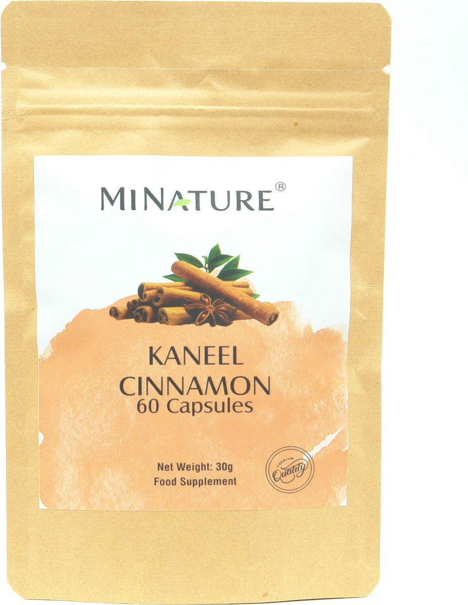 Kaneel Capsules 60 stuks - 450mg Kaneelpoeder per Vegan Capsule - Cinnamon - 100% Plantaardig