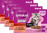 Whiskas Classic Junior - Kattenvoer Natvoer - Selectie in saus - maaltijdzakjes 48 x 85 g