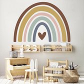 Muursticker Regenboog Boho Tinten | Effen kleur | 80 cm x 55 cm | Boho | Muurdecoratie | Duurzaam product | Kinderkamer | Babykamer | Meisje | Jongen | Decoratie Sticker
