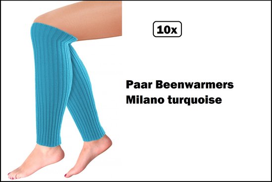 Foto: 10x paar beenwarmers milano turquoise thema feest party disco festival partyfeest