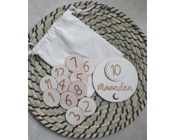 Mijlpaalcirkel met schijfjes - Mijlpalen - Mijlpaalkaarten - Mijlpaaldeken - Mijlpaal Cirkels met cijferschijfjes - Baby - Geboorte - Babyshower - Kraamcadeau