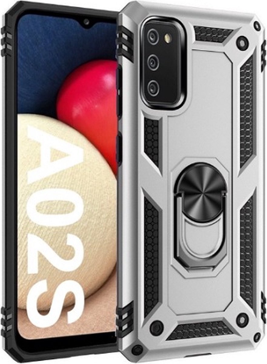 Samsung A02s Hybrid Armor Anti Shock Hoesje Zilver
