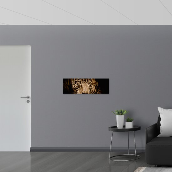 WallClassics - Dibond - Jaguar Marron - Photo 90x30 cm sur Aluminium (Décoration murale métal)
