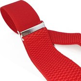 Bretelles Rouge - 3 Clips - Avec pince extra robuste, solide et large qui ne se détachera pas !