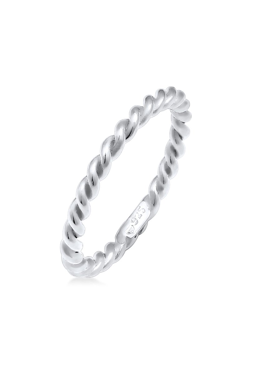 Nenalina - Ring - Dames Crêpe Basic Gedraaid in 925 Sterling Zilver - Dames