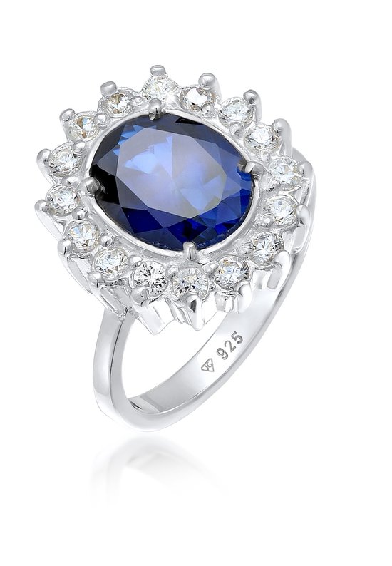 Bague Elli Ring Cocktail Femme Ring Bleu Saphir en Argent Sterling 925