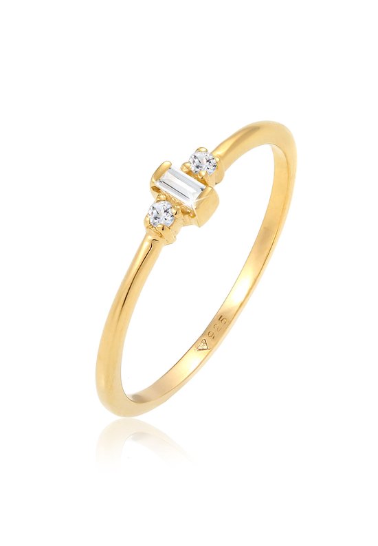 Elli PREMIUM Ring pour femme Filigrane de fiançailles solitaire pour femme avec topaze en Argent sterling 925 plaqué or