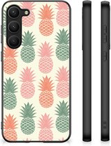 GSM Hoesje Geschikt voor Samsung Galaxy S23 Plus Siliconen Hoesje met Zwarte rand Ananas