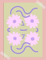 Bloemkolie Flower Girl / Bloemen meisje / Emotie Poster A3