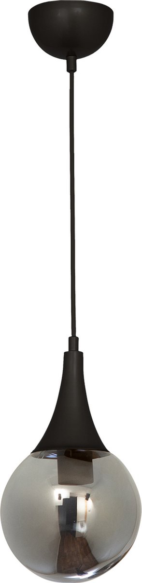 Chesto Nova SingleSmoky - Luxe Industriele Hanglamp - 1 Bol Smoking glas / Rookglas - Eetkamer, Woonkamer