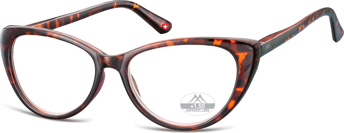 Montana Eyewear MR64A Leesbril vlindermontuur +3:00 - Glanzend Turtle