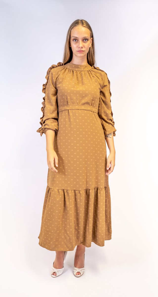 Elegante jurk-Bruin 38 Elegantie en comfort in één: waarom de driekwart jurk perfect is voor elke gelegenheid