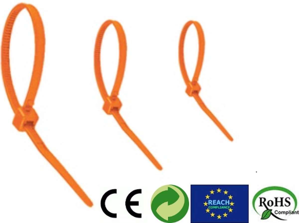 Kabelbinder 6.6 PA 4.80X 200 (100 Pcs) Oranje