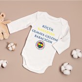 Baby romper met je favoriete turkse voetbalclubs Fenerbahce - Galatasaray - Besiktas - Trabzonspor - Maat 62 lange mouwen - Baby aankondiging