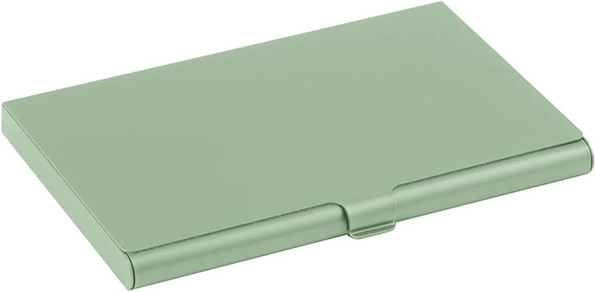 Visitekaart Houder - Business Card Holder - Case voor Businesscards - Aluminium - Groen - 1 stuks