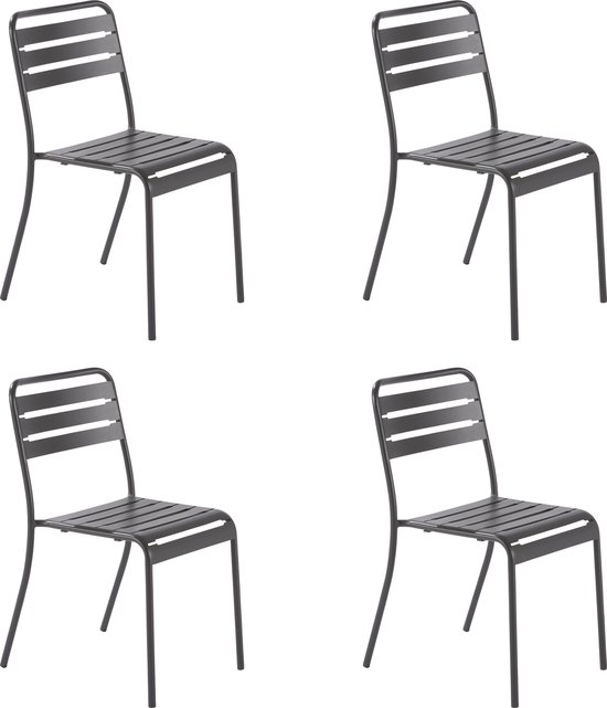 GENERIC - Set de 4 chaises de jardin CAFE - 4 x Chaise de jardin -  Empilable - L.52 x... | bol