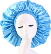 Bonnet de couchage en satin Hazlö - bonnet de couchage - satin - bonnet de nuit - dames - adultes - bonnet en satin - bonnet de couchage - bonnet - Bleu clair