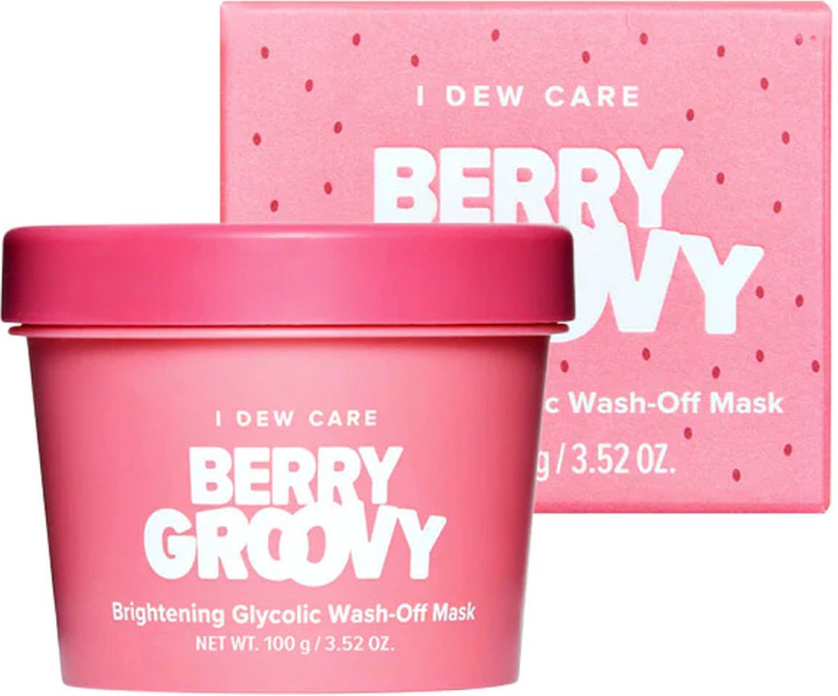 I Dew Care Berry Groovy Brightening Glycolic Wash-Off Mask - Cleansing - Korean K Beauty Skincare - IDC Clean - Vegan - Cruelty Free - New 2021