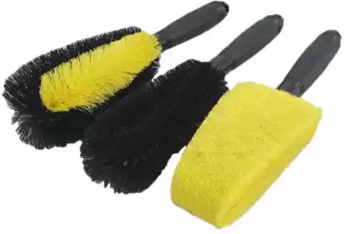 Work-it velgenborstel set 3 delig met twee velgen borstels en een velgenspons