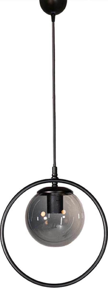 Chesto Jaka Single Smoky - Luxe Industriële Hanglamp - Smoking/ Rookglas - Eetkamer, Woonkamer
